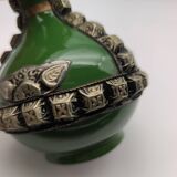 Antique green glazed ceramic vase with relief decoration – Europe