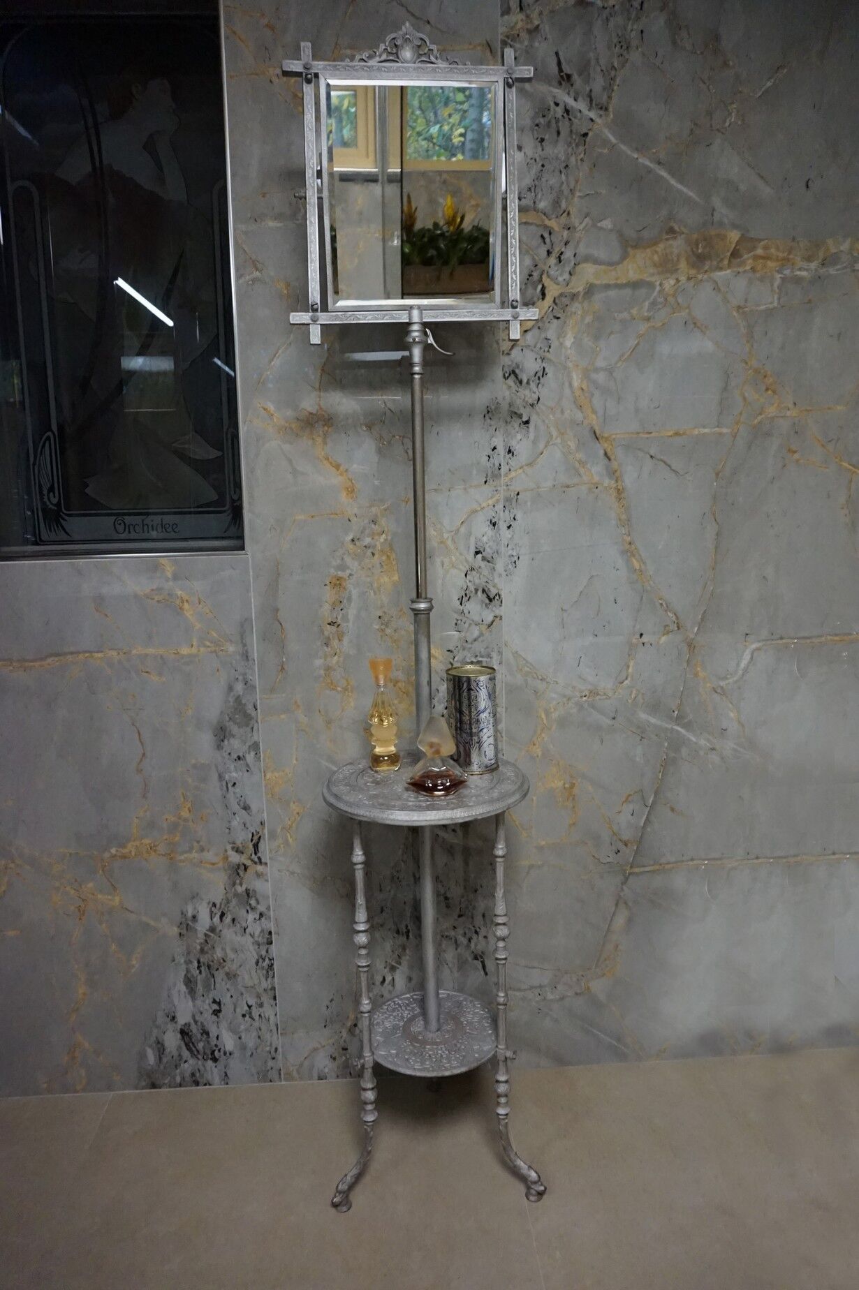 French cast iron adjustable shaving stand