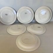 6 old dessert plates with garnet flowers from France
