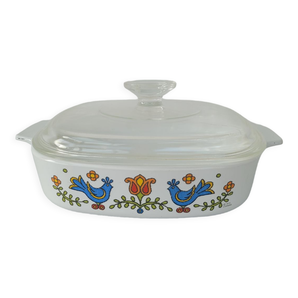 Plat en pyrex pyroflam made in Holland 70's | Selency