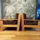 Paire de fauteuils en pin 1980
