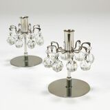 Pair of candlesticks "Lights of Vienna" J.L. Lobmeyr, faceted Swarovski crystals