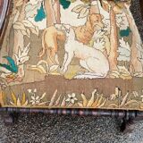 Fauteuil bobine ancien baroque france 17ème siècle tapisserie au petit point