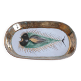 Vintage decorative dish with fish decoration - Dour - Forces Murales