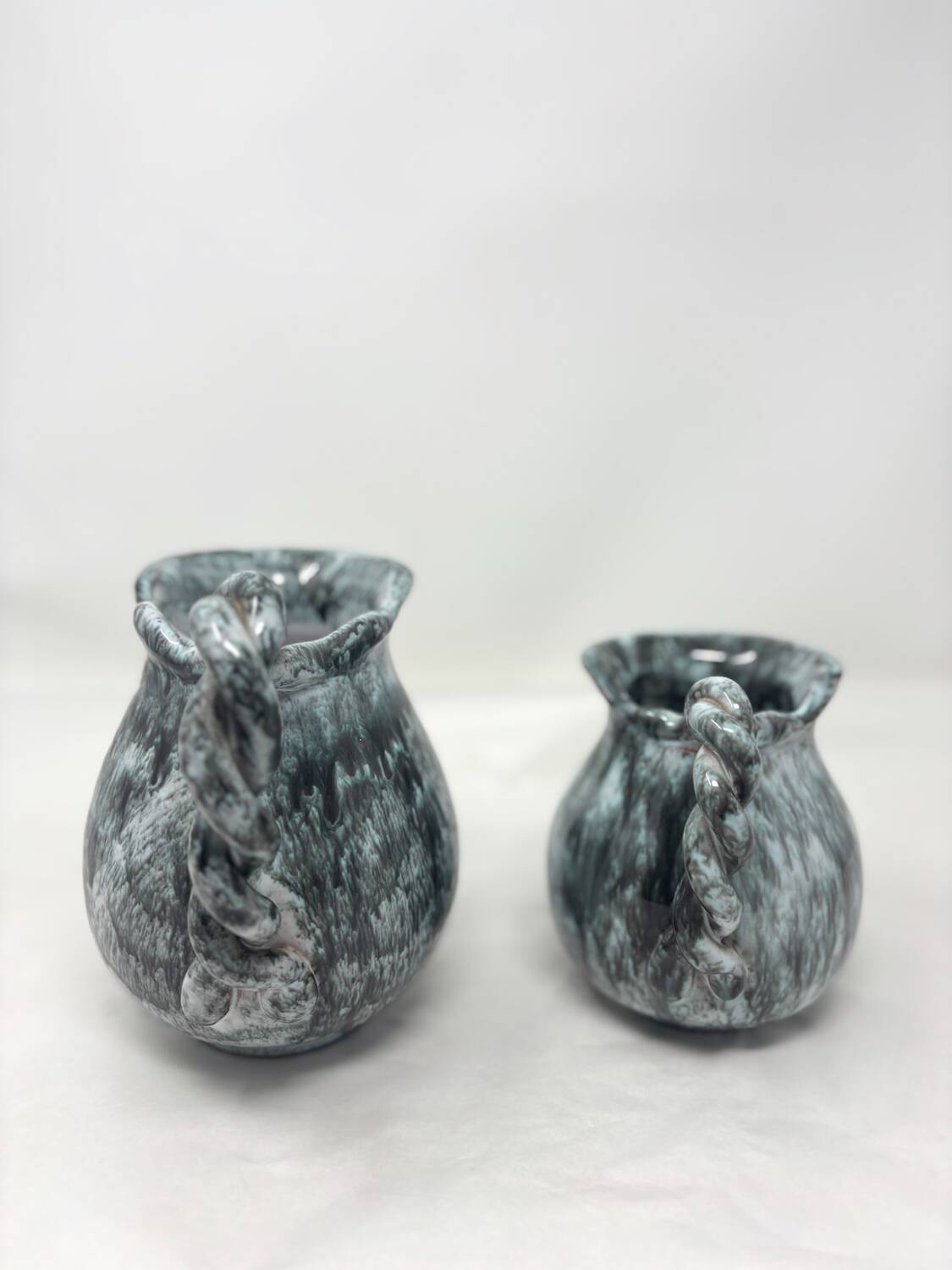 Set of 2 Alexandre art deco ceramic pitchers