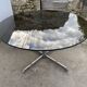 Smoked glass round table chrome Florence Knoll Roche Bobois an70