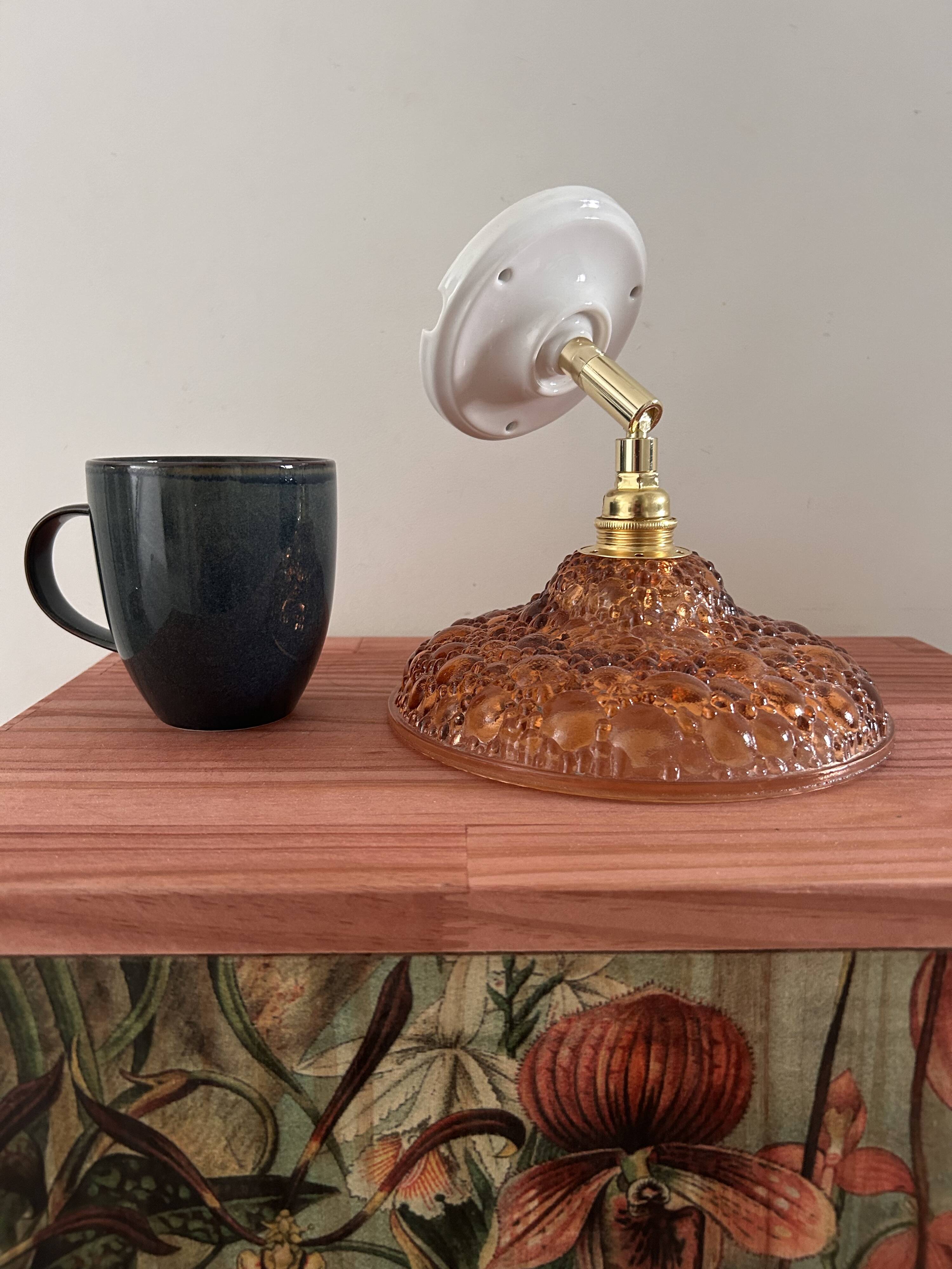 Bubbled glass wall light