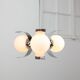 Vintage italian chrome and opaline chandelier, 70s