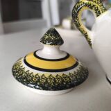 Henriot Quimper coffee service 8 cups/saucers, coffee pot, sugar bowl, jug.