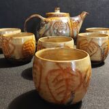 20th century ceramic tea service signed Jean Claude Seris