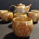 20th century ceramic tea service signed Jean Claude Seris