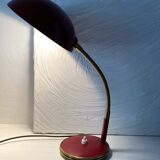 Articulated desk lamp, 1960s, burgundy and gold