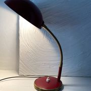 Articulated desk lamp, 1960s, burgundy and gold