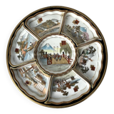 China, porcelain condiment set on lacquered tray, 20th century