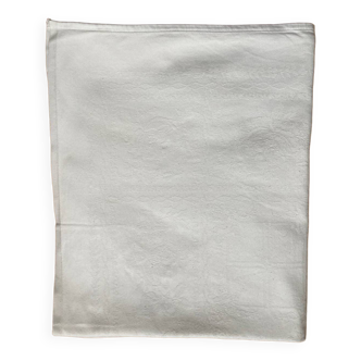 Nappe ancienne  blanche damassée