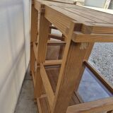 Pair of vintage pine bookcases and shelves, Maison Regain style, 1970s design