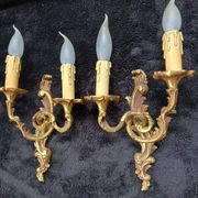 Pair of wall lights in louis xv style - bronze - 32 cm