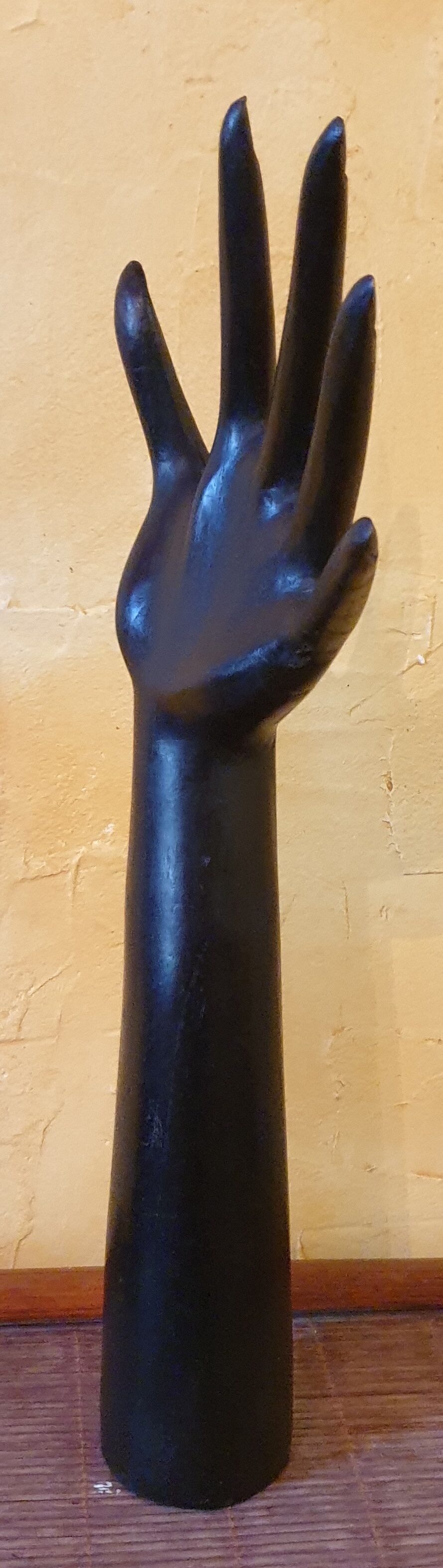 Hand carved in blackened wood, 70s