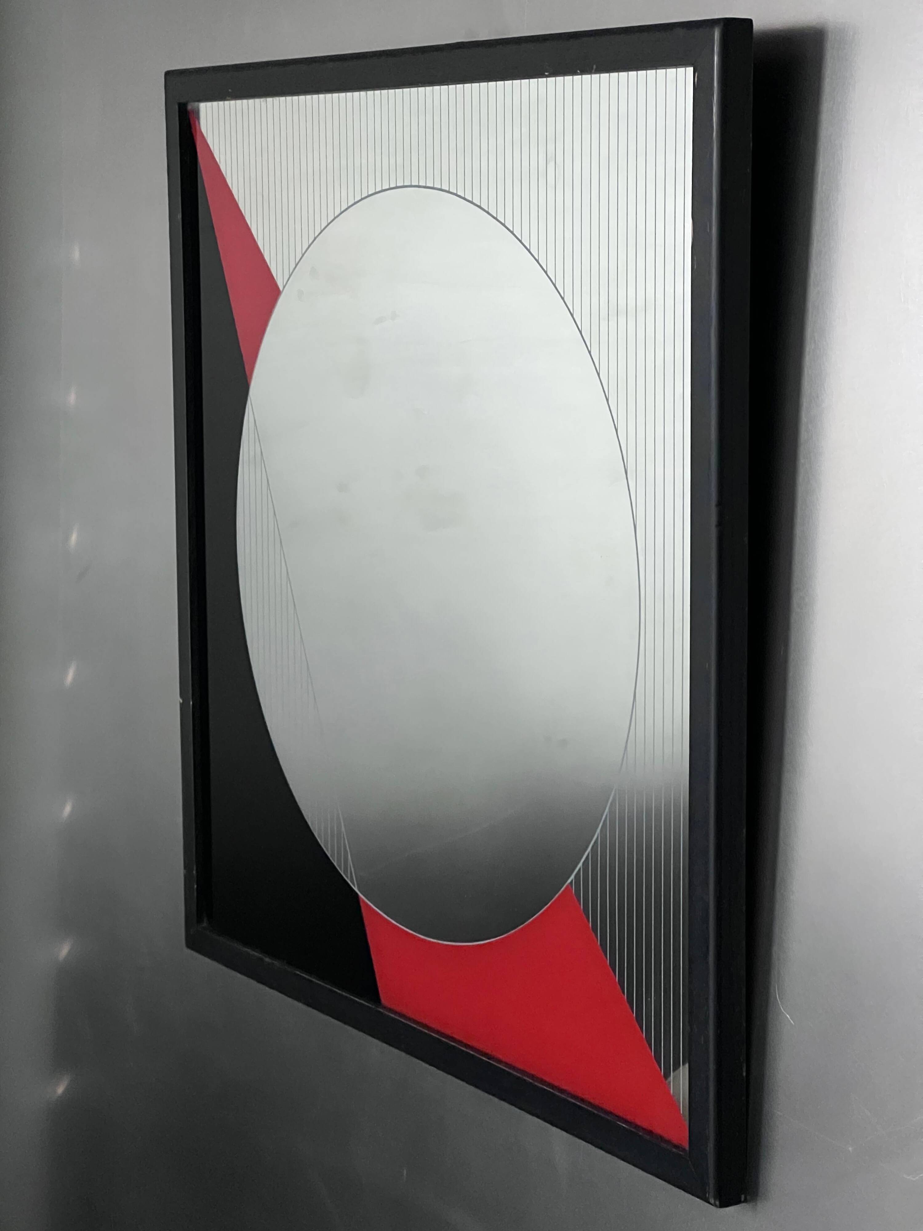 Eugenio Carmi Art Mirror 1970's Italian Decorative