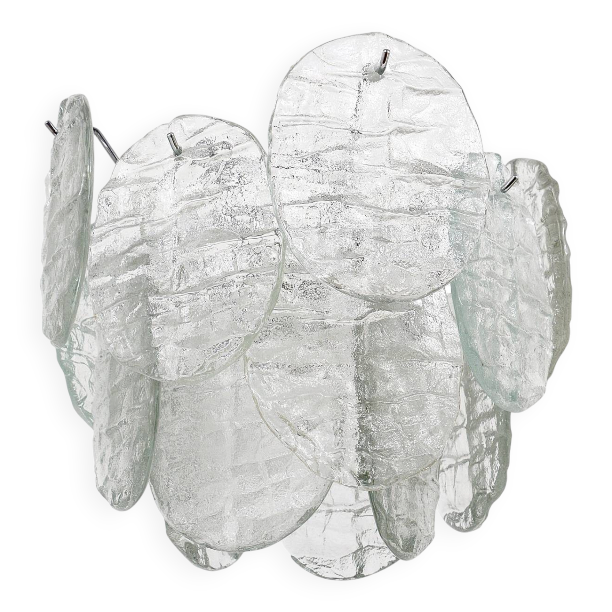 J.T. Kalmar Vienna Lustre Mid-Century in Glazed Glass, Austria, 1960s