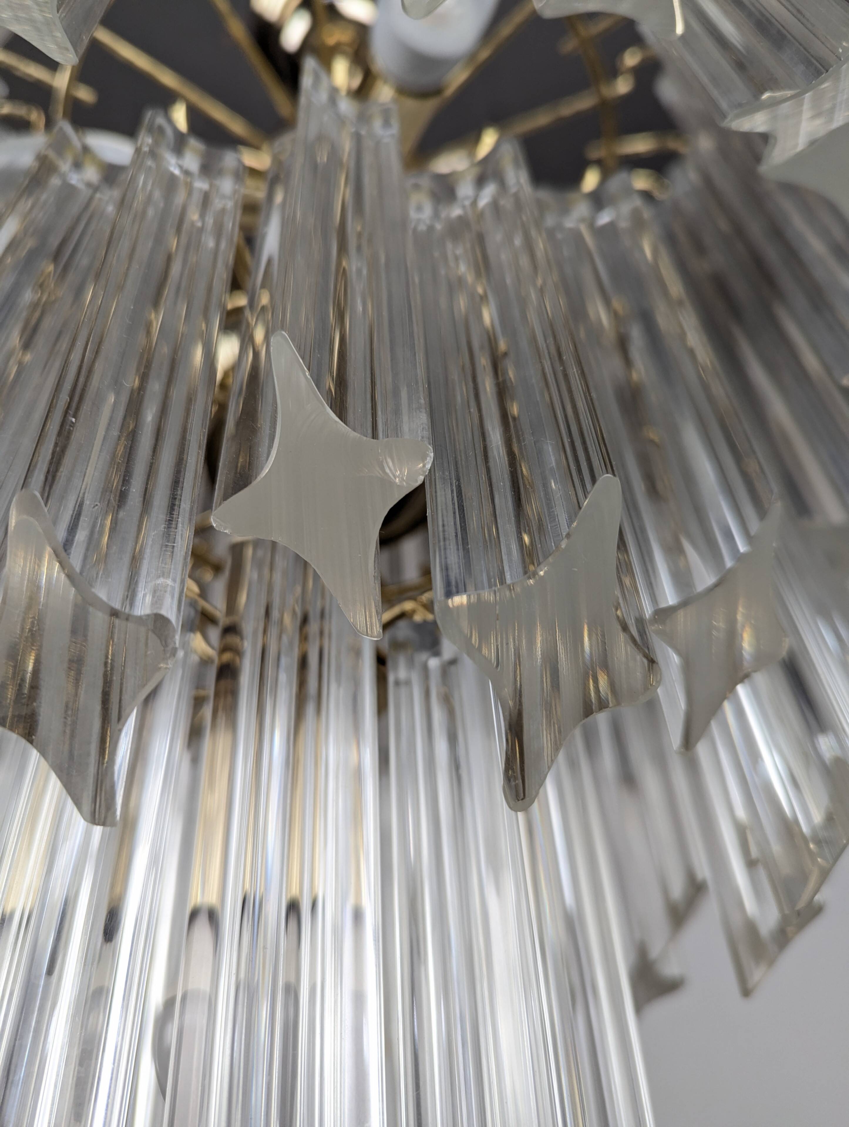 Brass and Murano chandelier by Venini by Novaresi