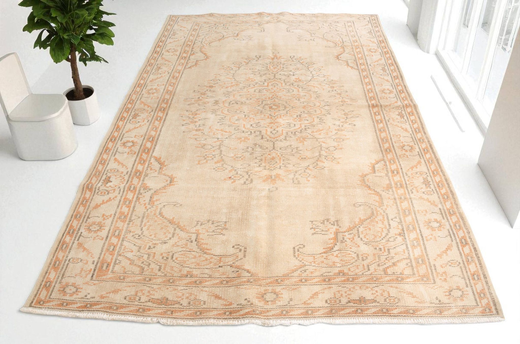 Neutral Vintage Anatolian Wool Rug