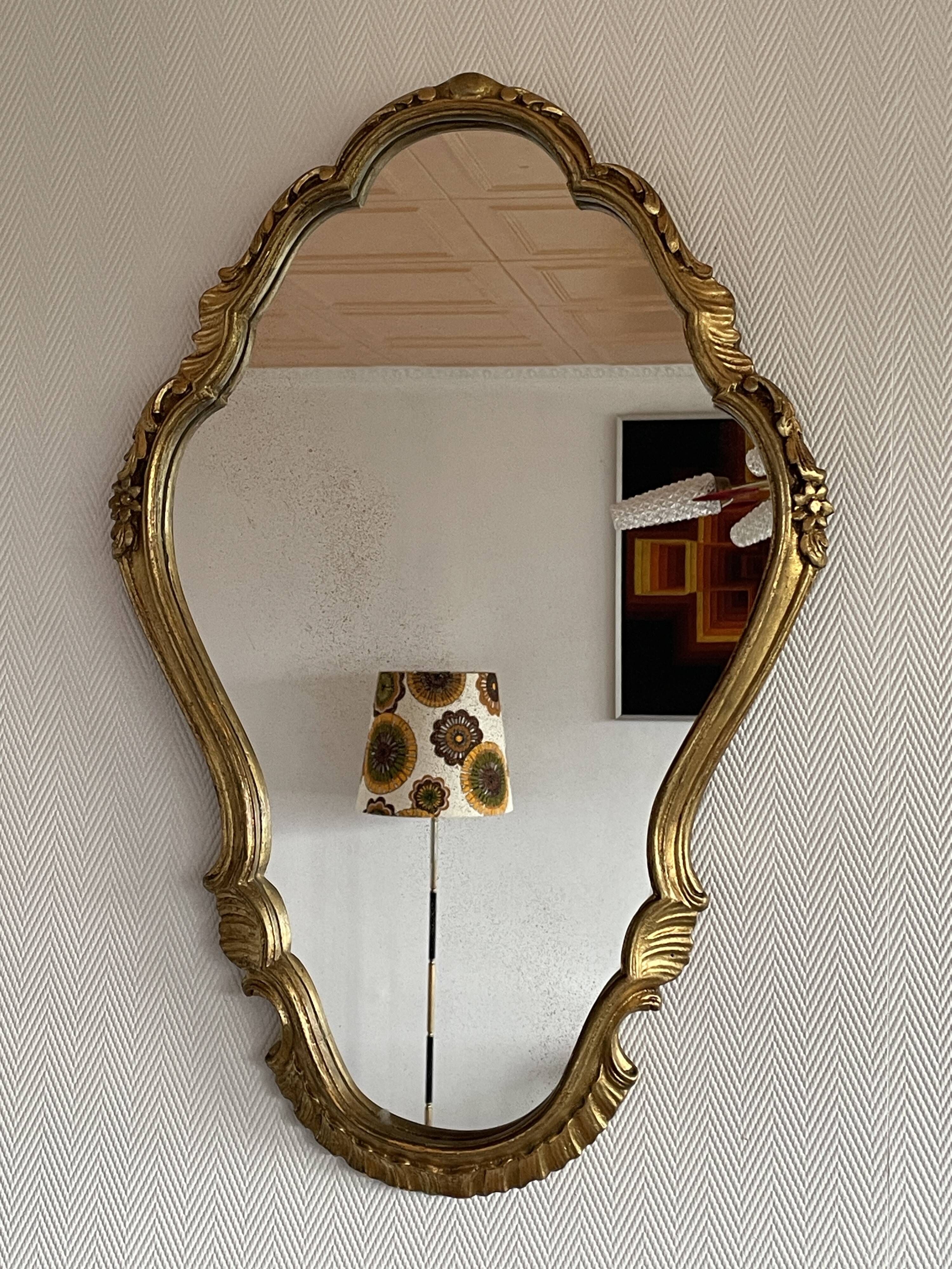 Baroque gilded wood mirror 60x40cm