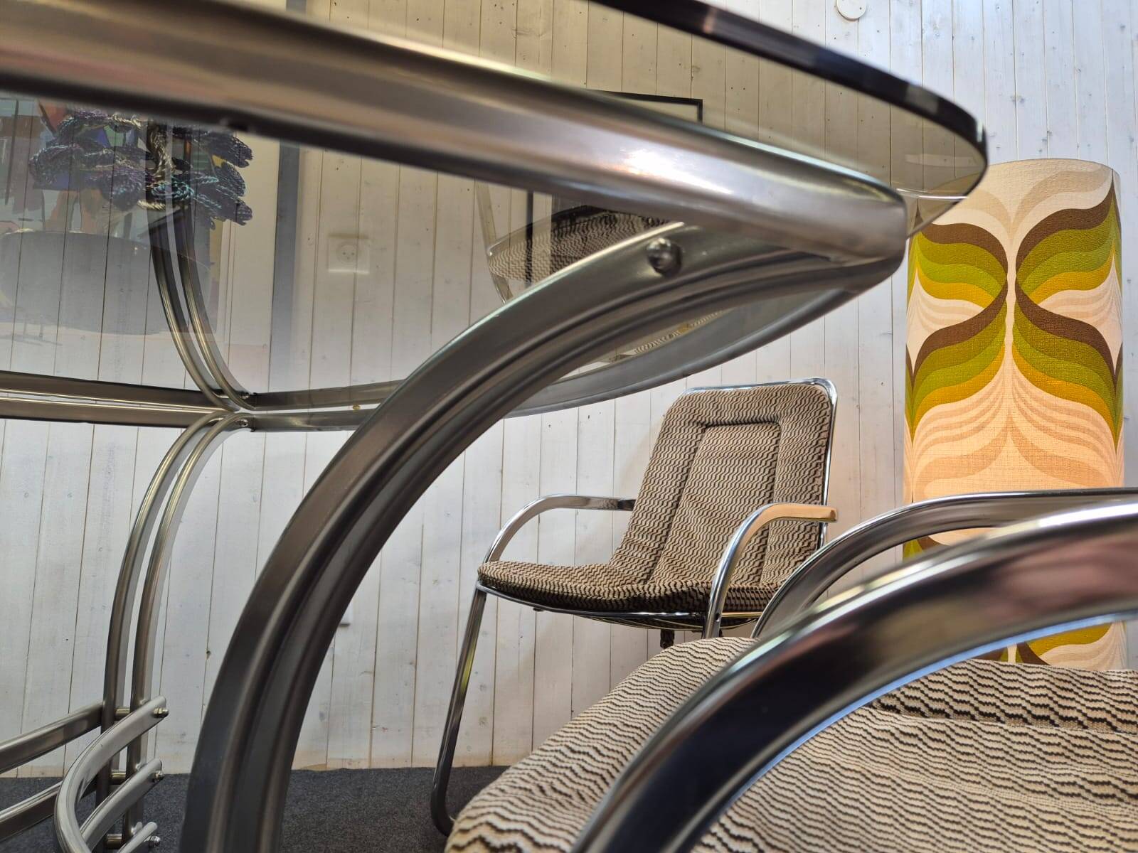 Vintage chrome space age table