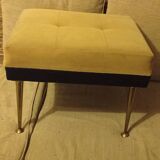 ancien repose pied/ pouf 4 pieds  compas laiton années 60