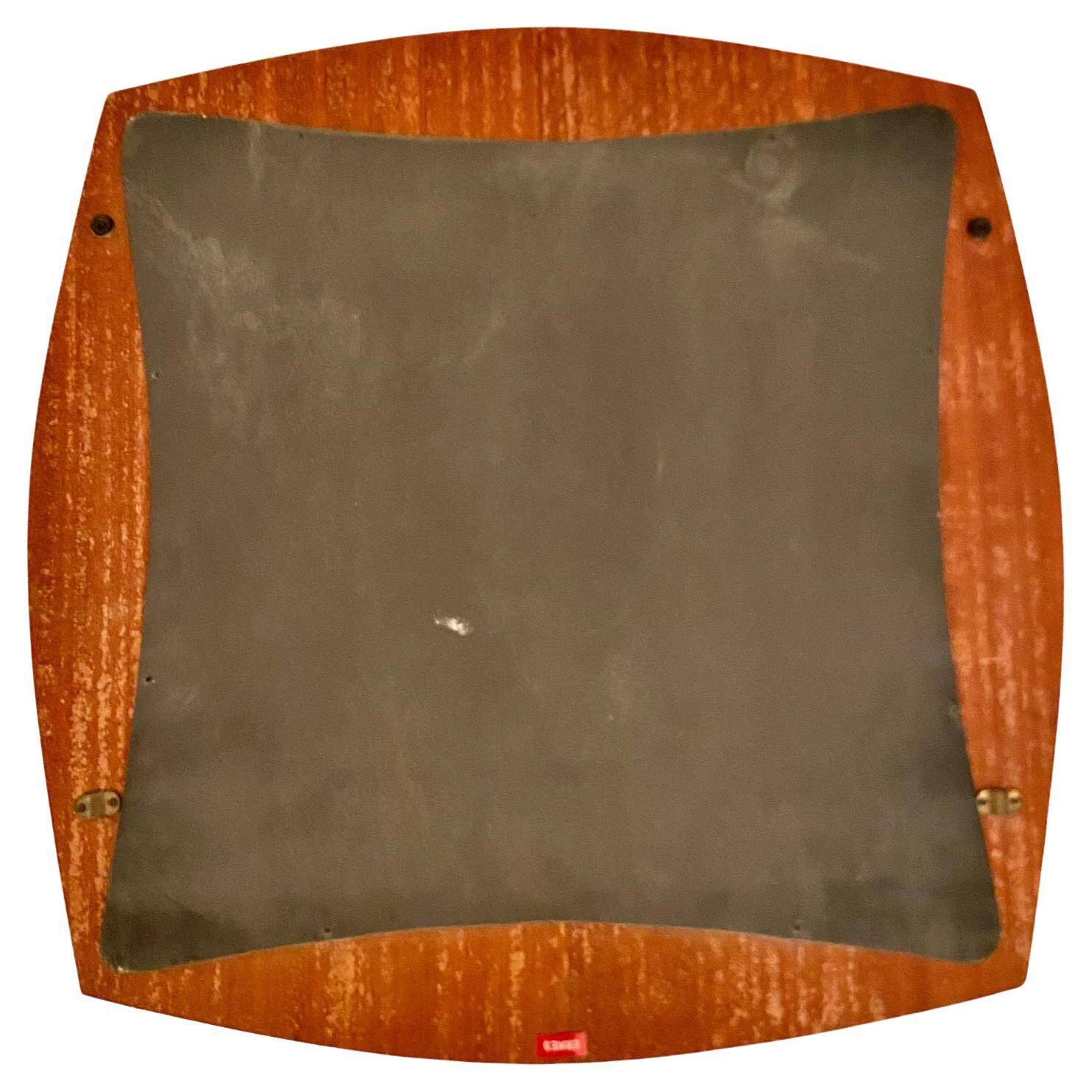 Midcentury Modern Rosewood Square Mirror, Campo & Graffi Italy, 1960