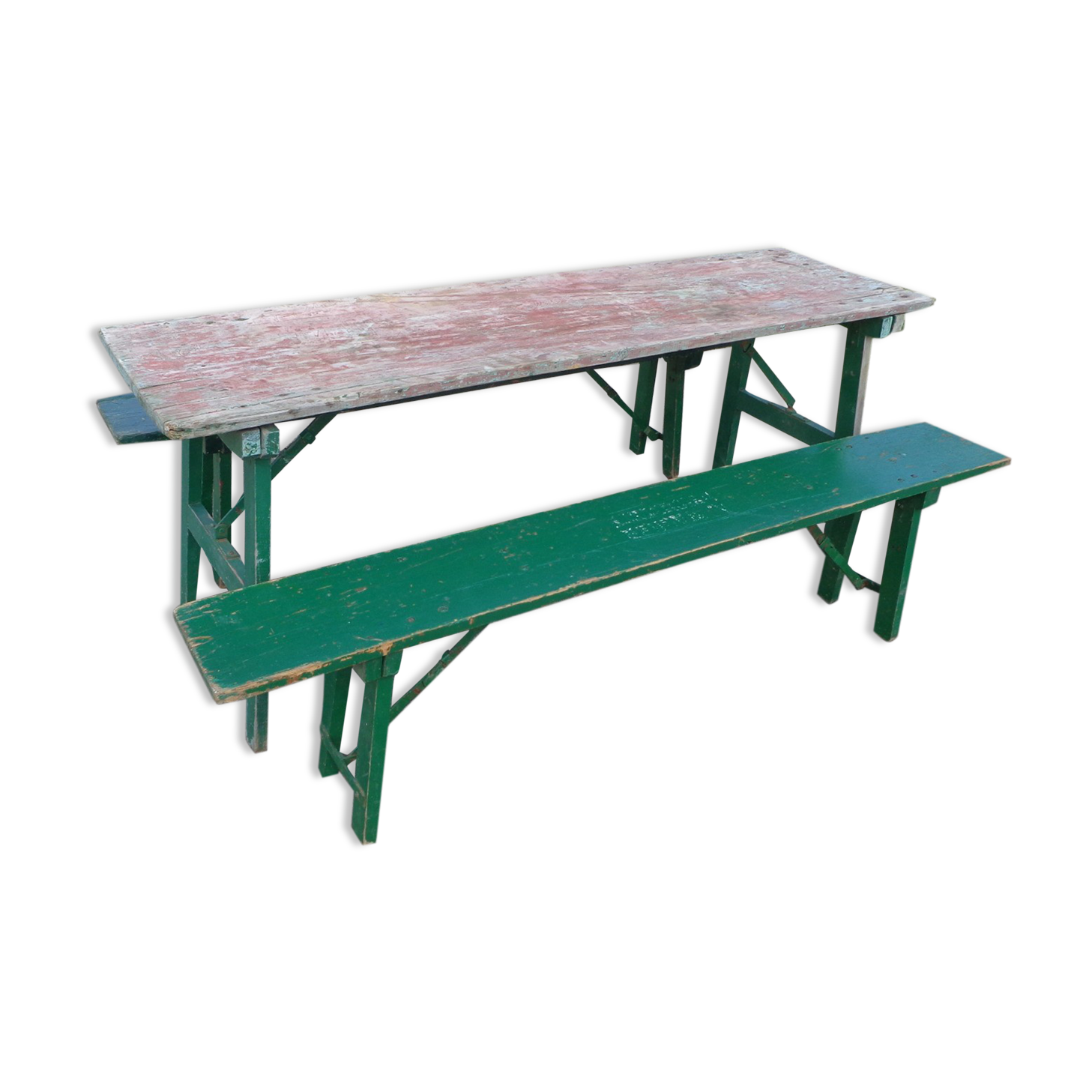 Table de brasserie mutzig et ses bancs