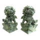 Pair of Foo Dog Bookends in Jade