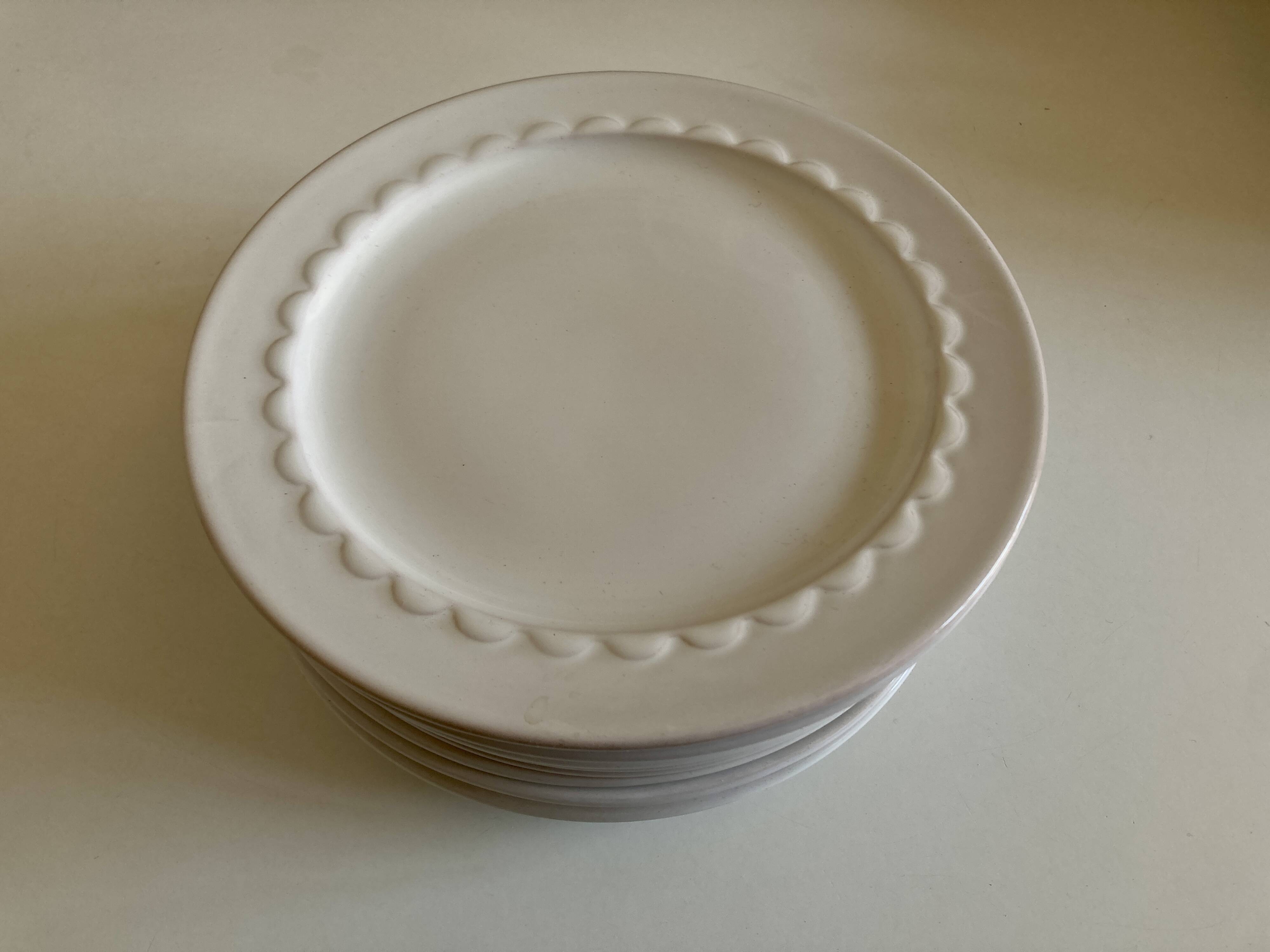 Set of 10 Festons dessert plates by Pierre Motton Gien 1970