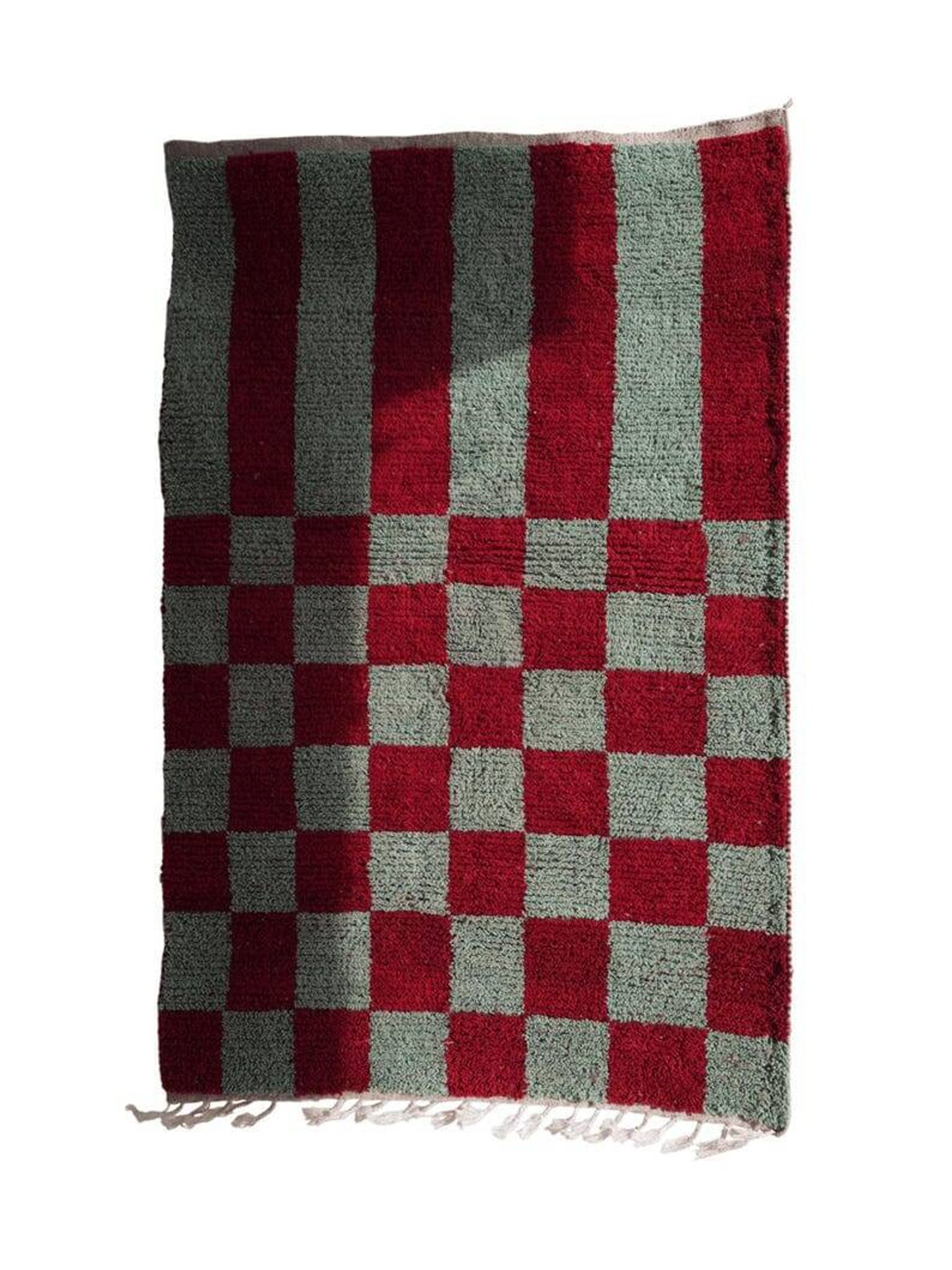 Traditional handmade green and red carpet 1.5/2.5 m.