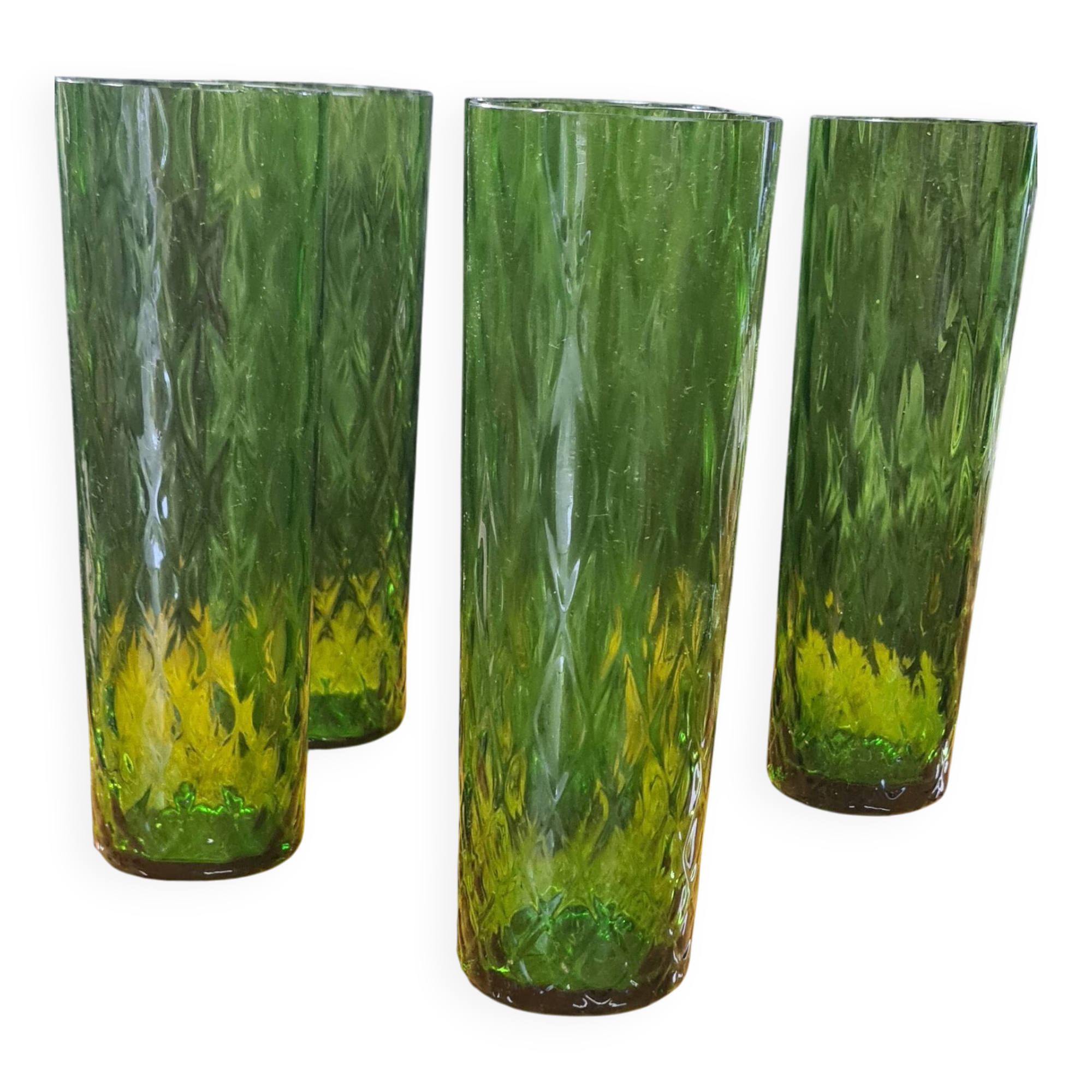 Emerald crystal glass 1970 faceted, very good condition 19x6