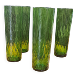 Emerald crystal glass 1970 faceted, very good condition 19x6