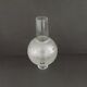 French Vintage Funnel Glass Lamp Shade – Opaque & Clear Geometric Pattern 2