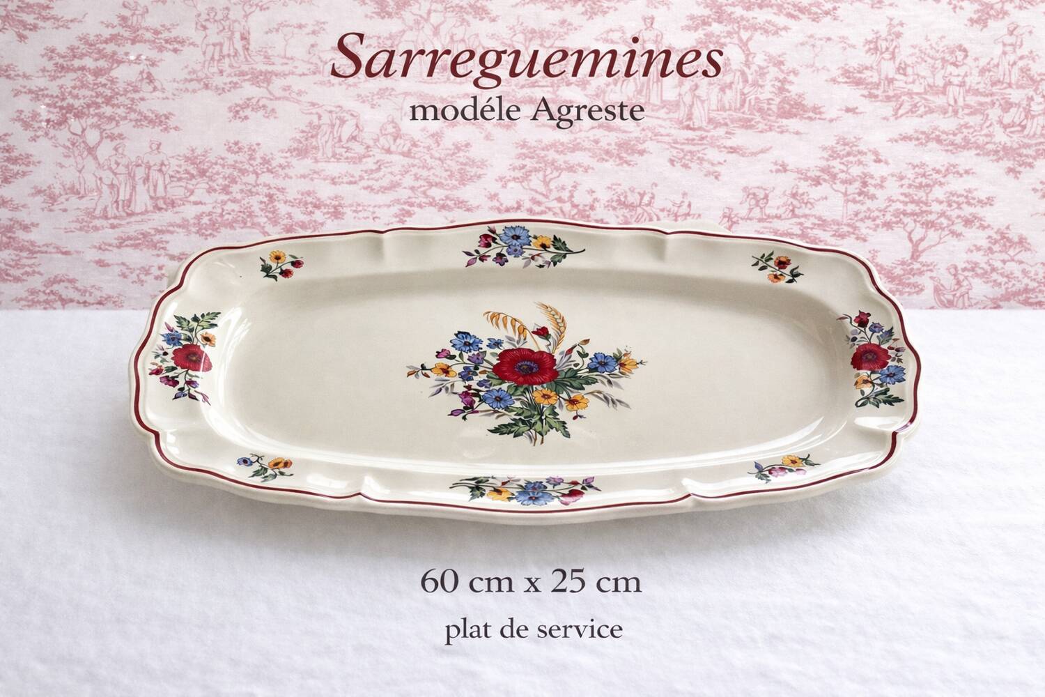 Antique serving dish Sarreguemines model Agreste – around 1900