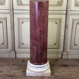 Pink marble column on a Carrara white base circa 1880