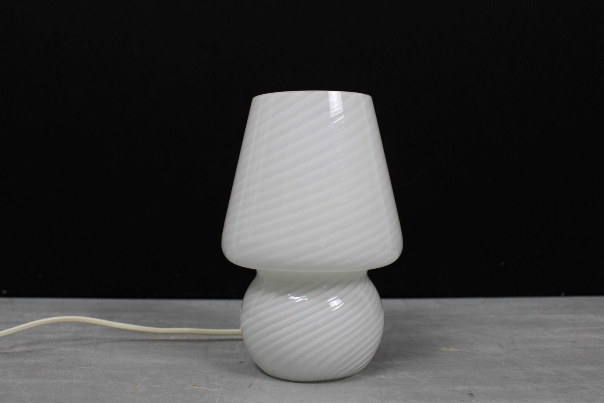 Mid Century Murano Mushroom glass table lamp, Italy, 1970s.