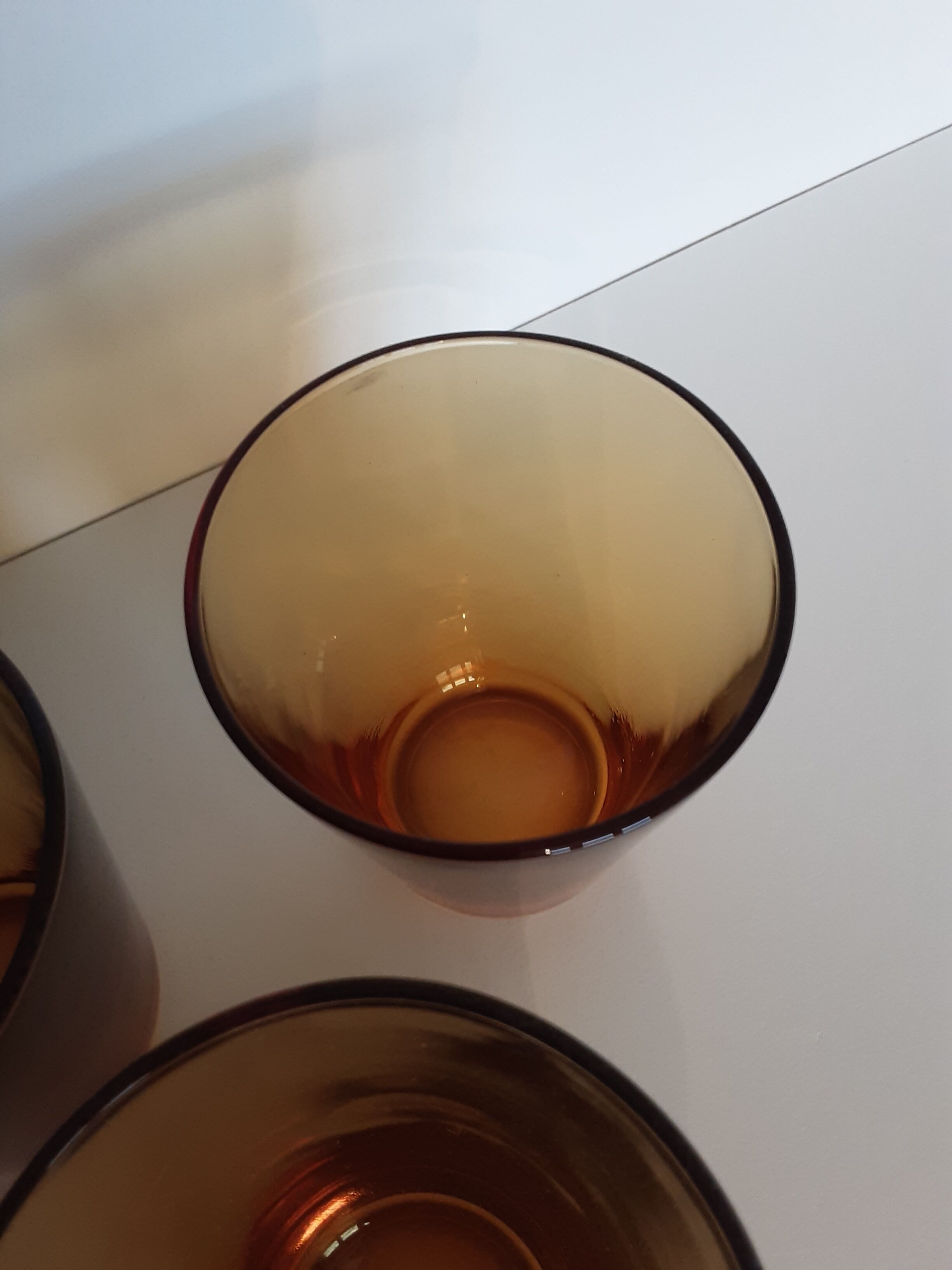 Lot de 3 verres vereco ambre