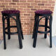 Paire de tabouret rotin noir