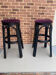 Pair of black rattan stool