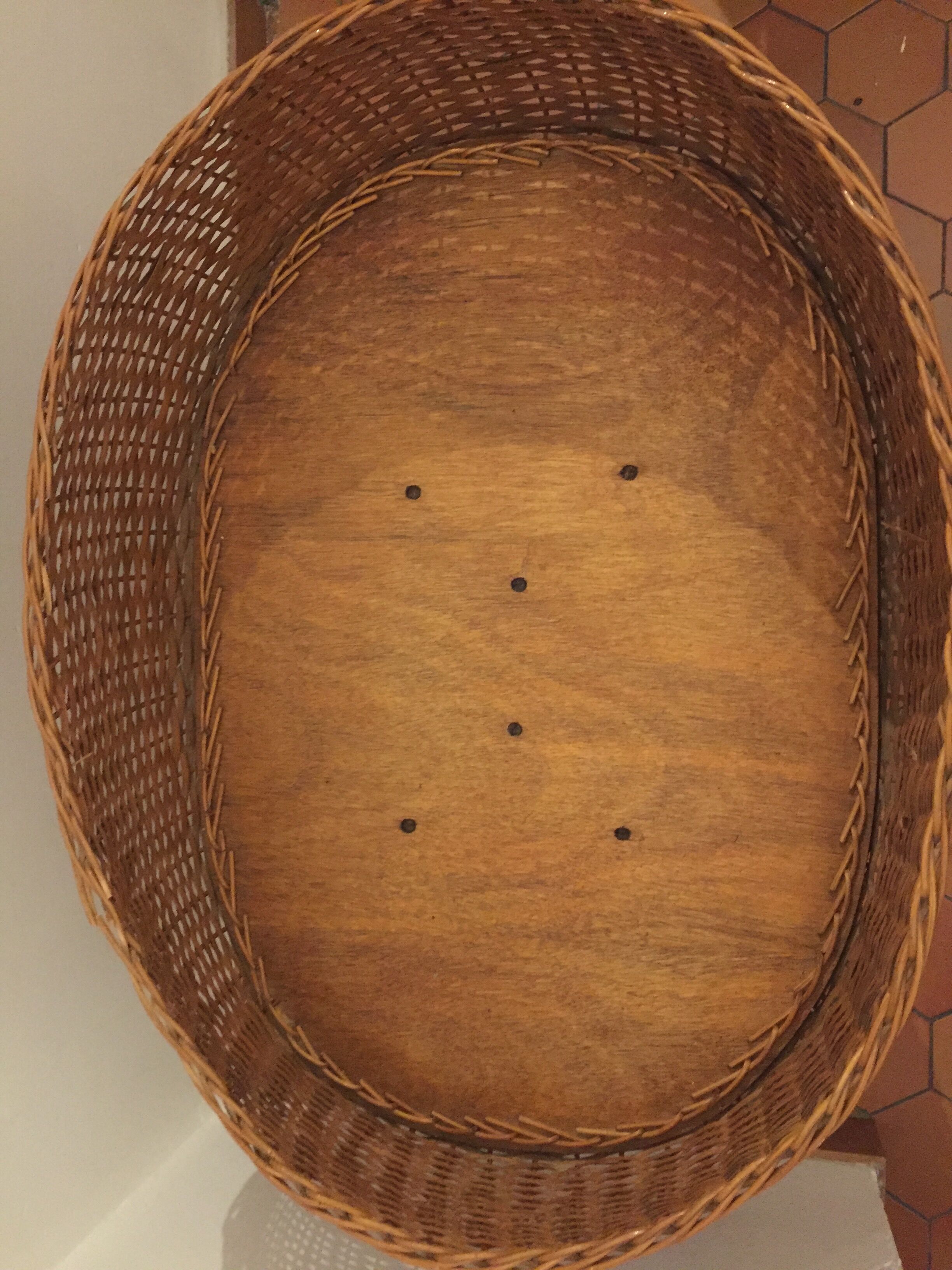 Vintage rattan plant holder