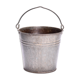 Seau en zinc vintage pot de fleurs en zinc