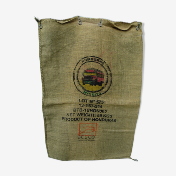 Honduran coffee bag, burlap bag, décor