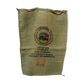Honduran coffee bag, burlap bag, décor