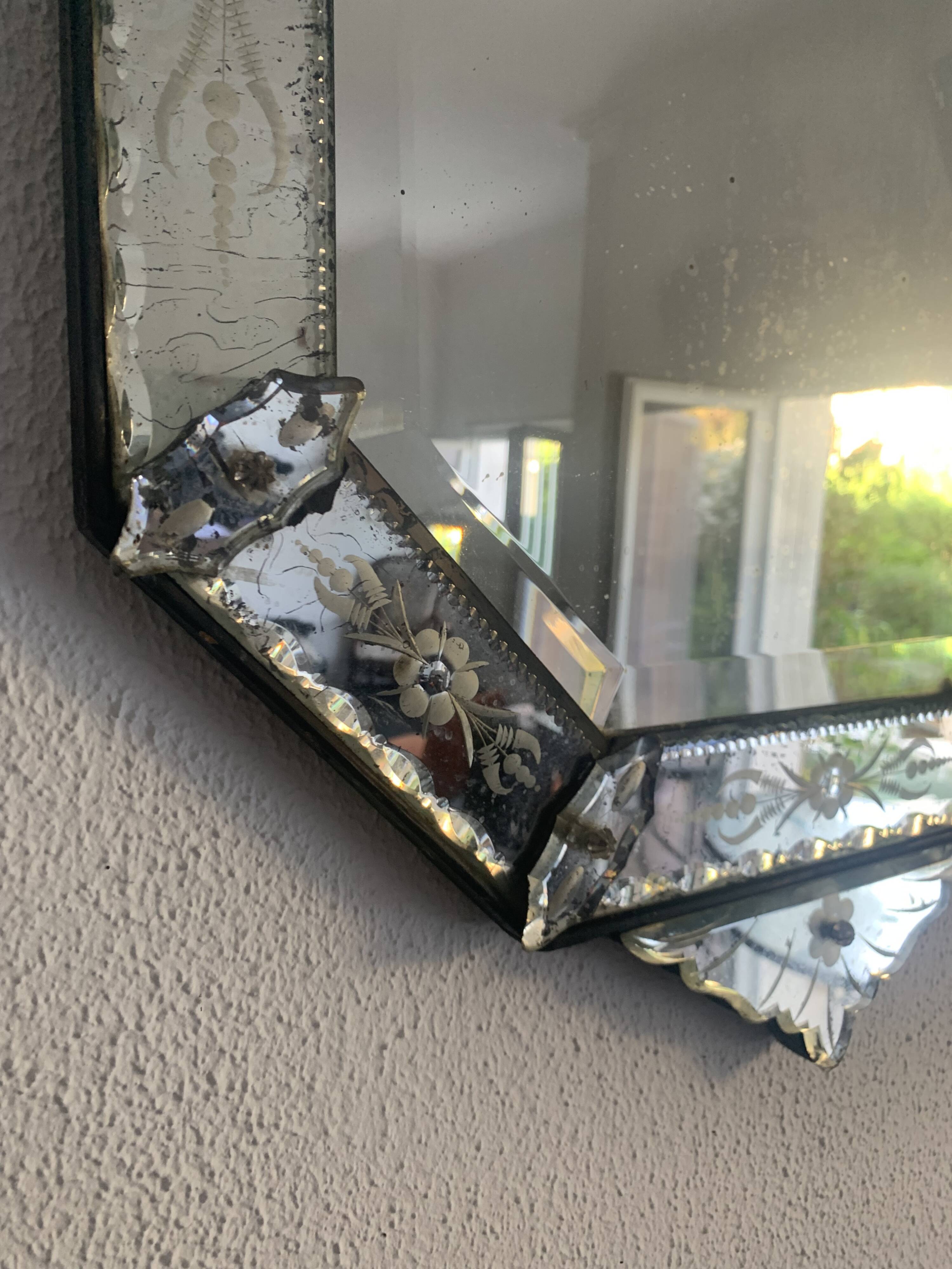 Venetian Murano mirror, late 19th century - 95 x 52 cm