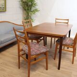 4 vintage multi-color oak chairs 1960 Sweden