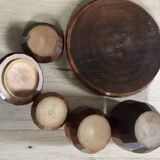 Wooden smoker service turned faceted circa 1930